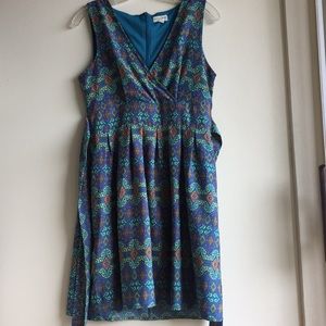 Maison Jules multi aztec print surplice dress